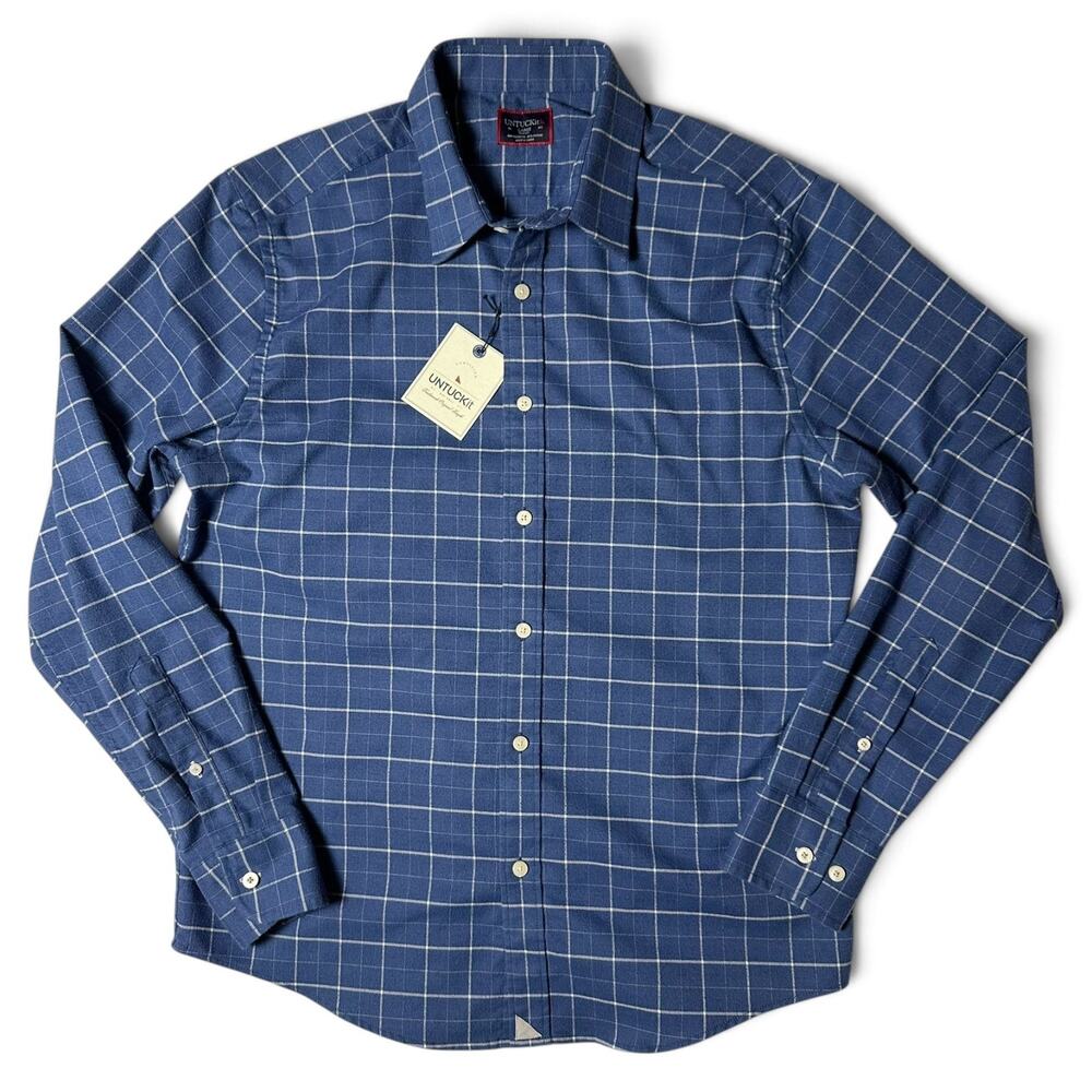 UNTUCKit Otranto Lightweight Performance Flannel Shirt Mens Size L Slim NWT